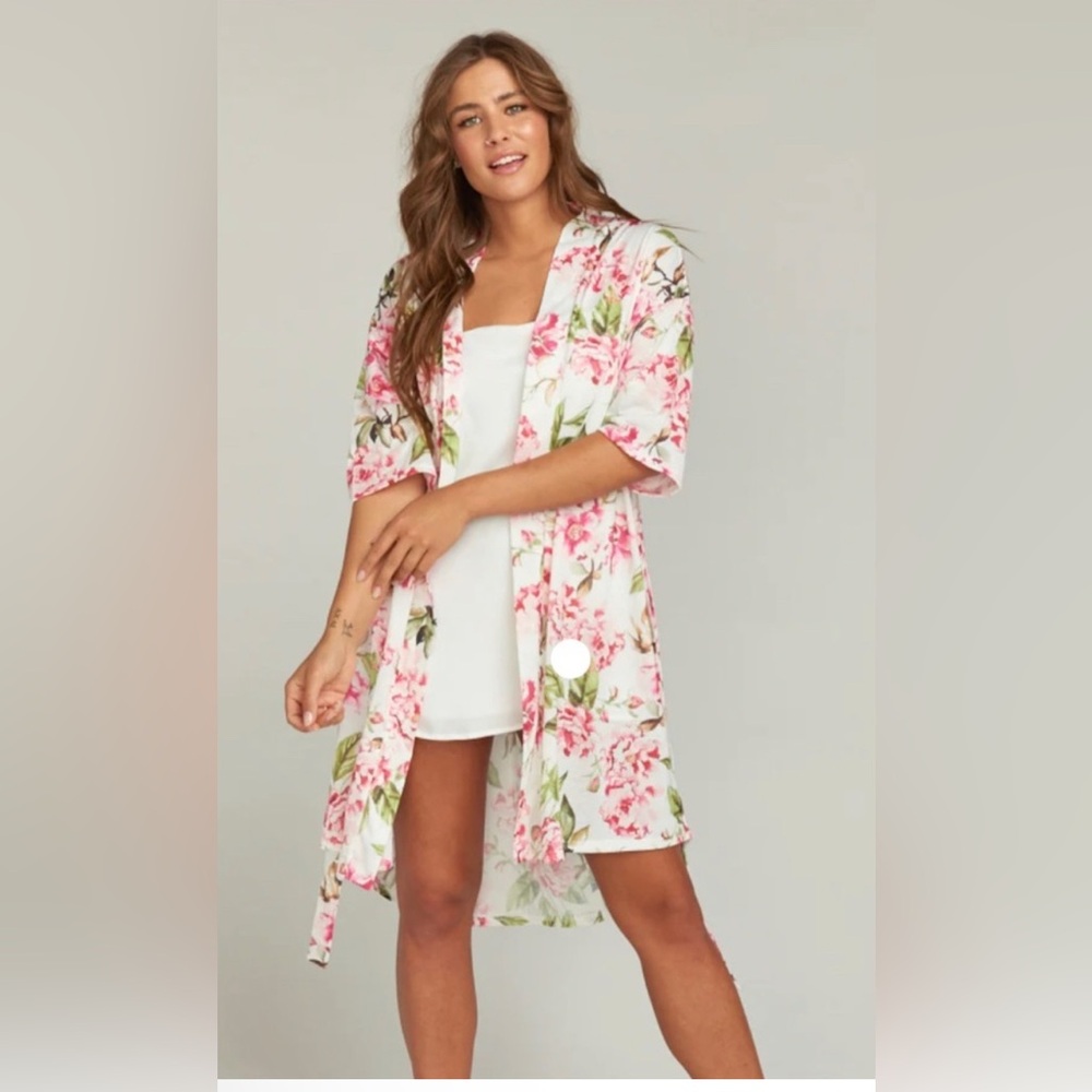 Show Me Your Mumu Floral Mid-Length Robe One Size Fits Most